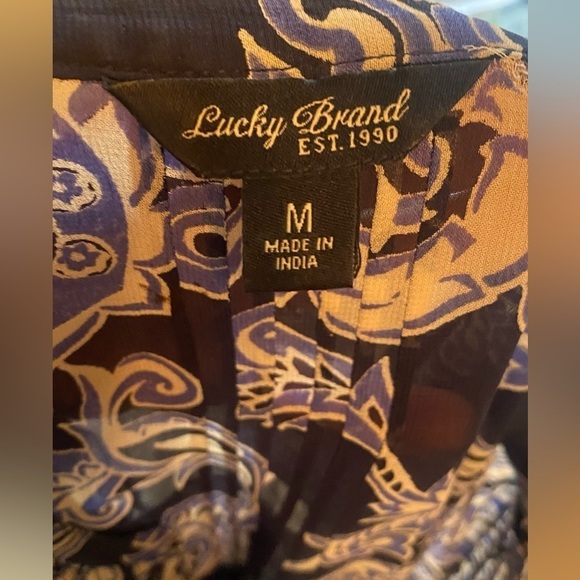 Lucky Brand paisley pattern in shades of blue sz M tunic - Picture 2 of 6